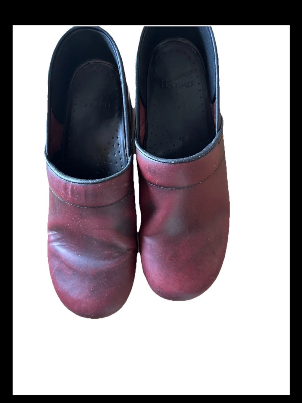 Dansko Maroon Leather Nurse Clogs Size 42 EU Women's 11.5 - 12 US